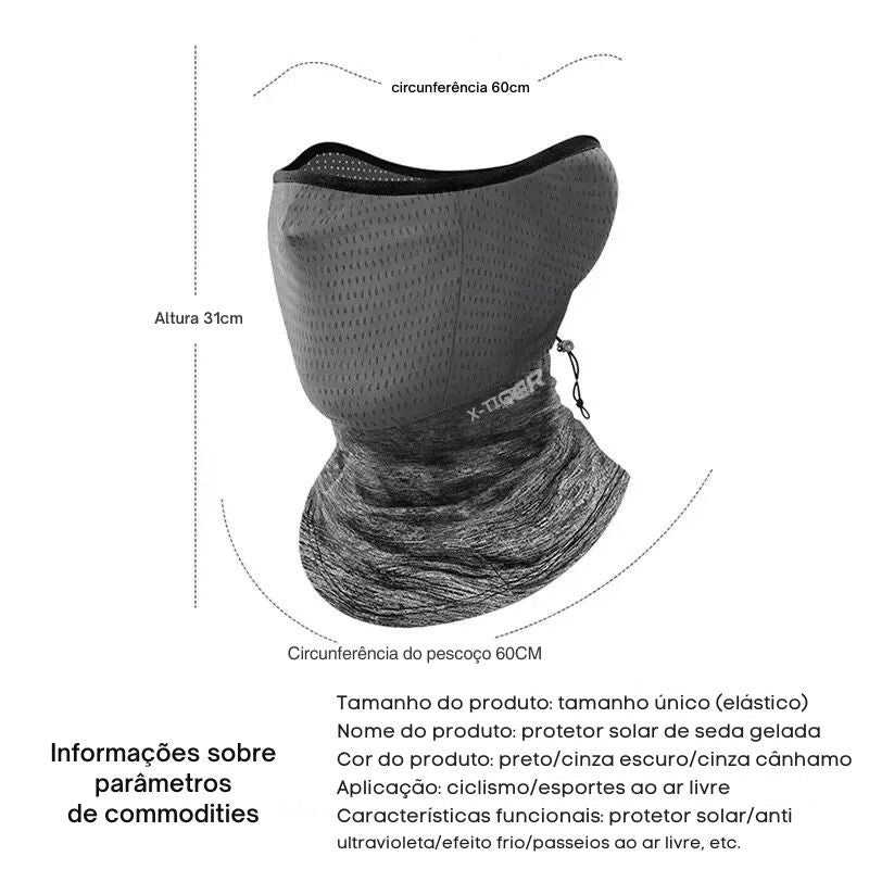 X-TIGER Máscara Facial de Ciclismo UV com Seda Gelada