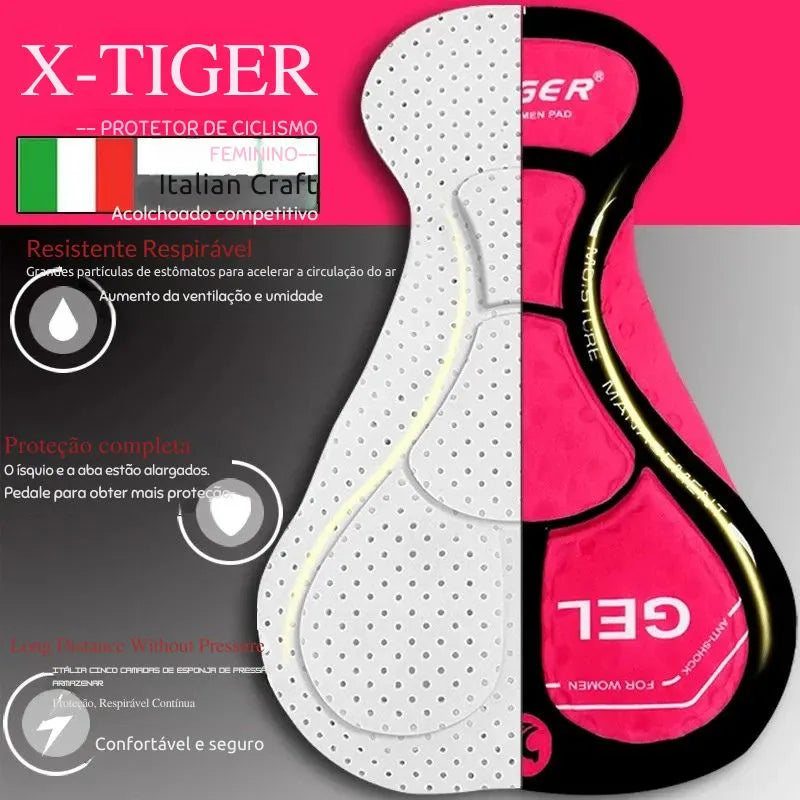 Calças Bib Femininas X-Tiger Pro para Ciclismo