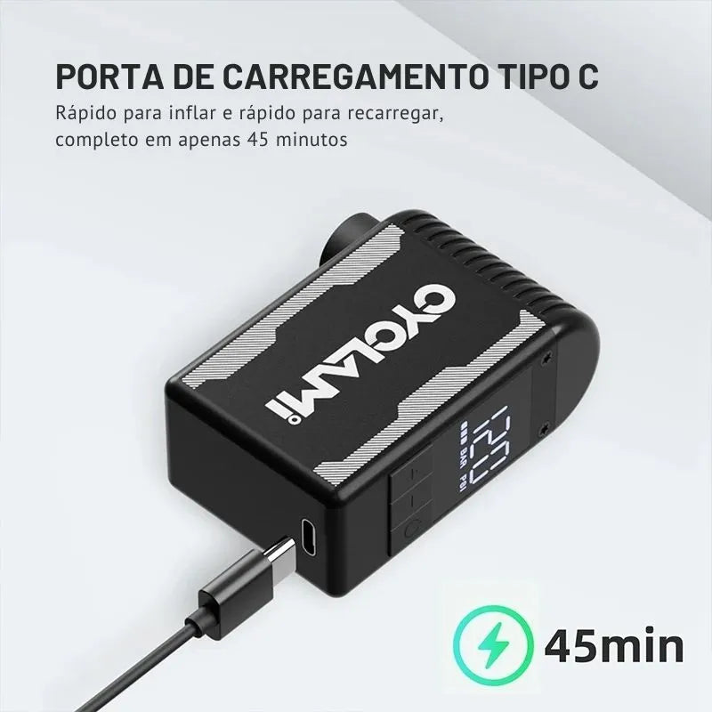 Mini Bomba de Bicicleta Recarregável CYCLAMI - 120PSI