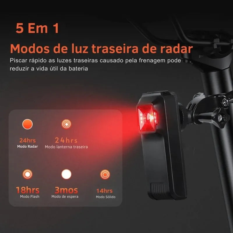 Luz Traseira Radar Keverest W100 para Bicicleta