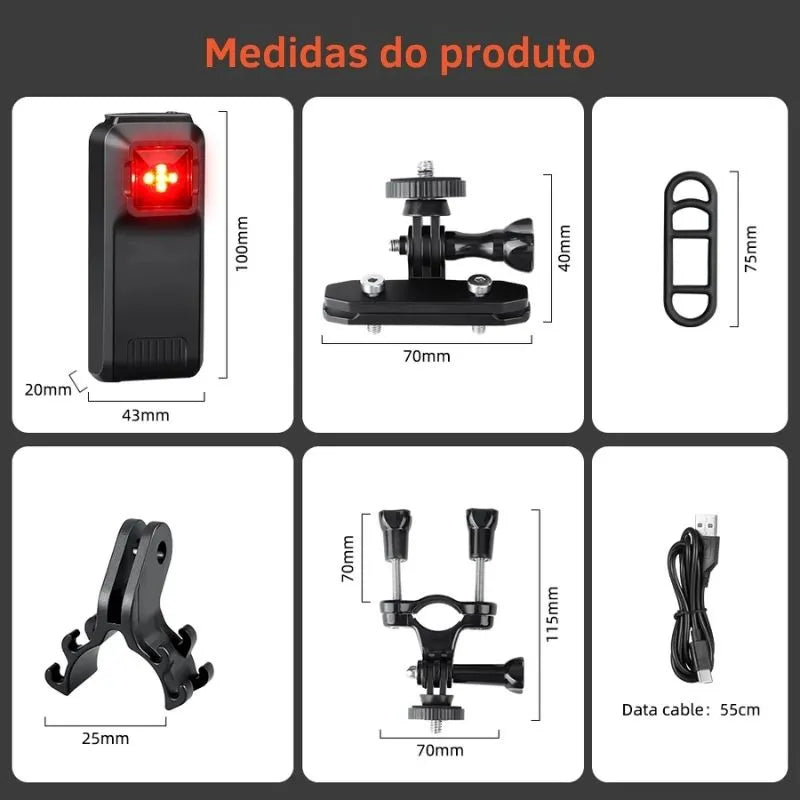 Luz Traseira Radar Keverest W100 para Bicicleta