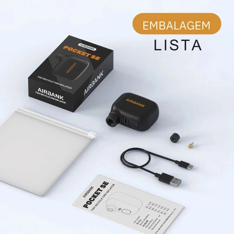 Mini bomba de bicicleta portátil, inflador de ar recarregável, 100PSI, 5V, tipo C, acessórios para bicicleta, Schrader, pneus Presta, AS100