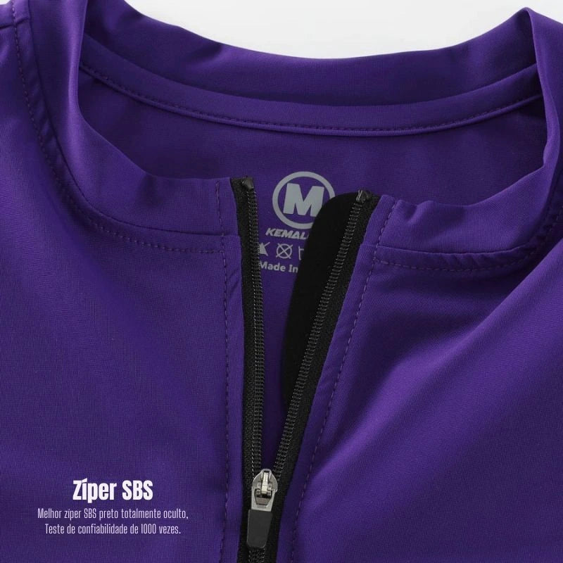 Kemaloco camisa de ciclismo masculina manga longa 2025 outono e primavera preto & roxo & cinza reflexivo respirável high end bicicleta camisa