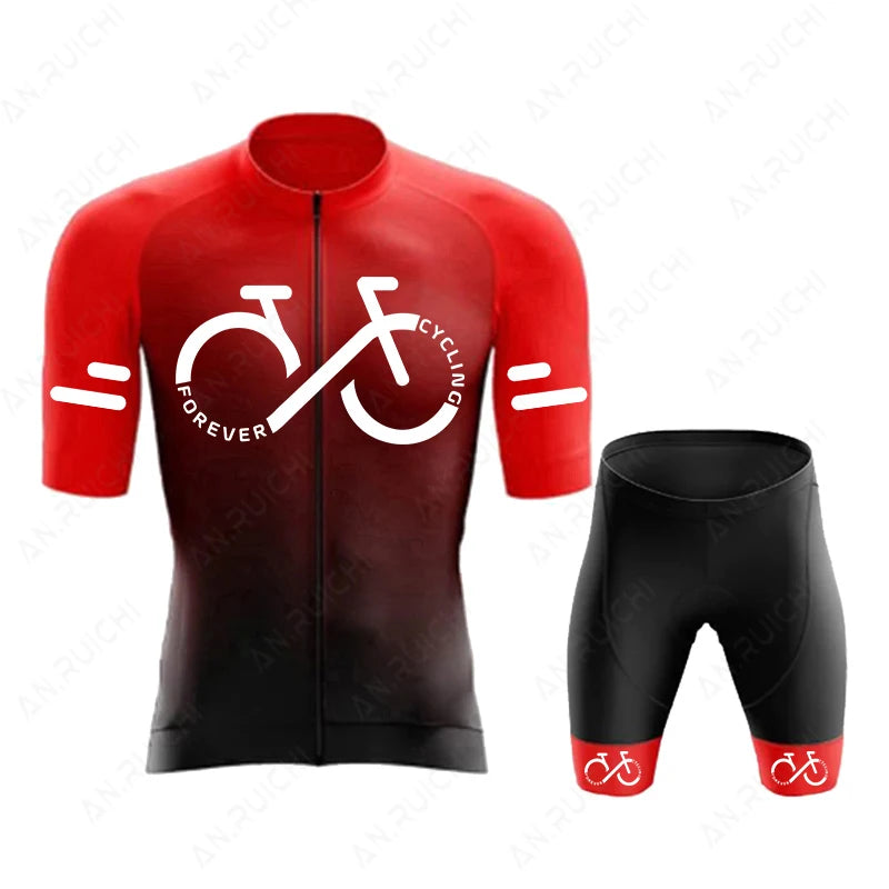 Conjunto de Camisa de Ciclismo Masculina com Proteção UV
