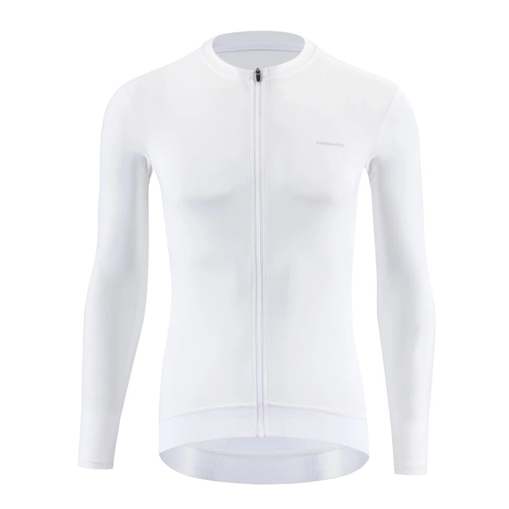 Kemaloco camisa de ciclismo masculina manga longa 2025 outono e primavera preto & roxo & cinza reflexivo respirável high end bicicleta camisa