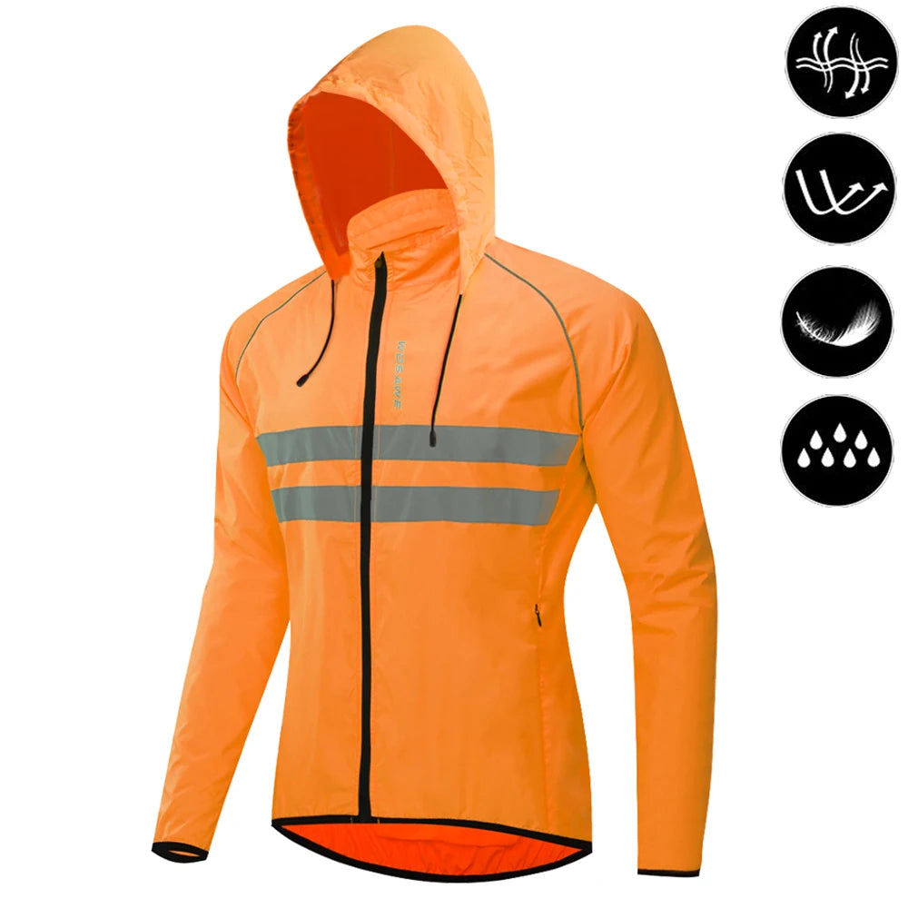 WOSAWE-Blusão de Ciclismo Ultraleve para Homens, Jaqueta Reflexiva, Jaqueta Windproof, Resistente À Água, Bicicleta MTB Road, Long Jersey, Casaco De Vento