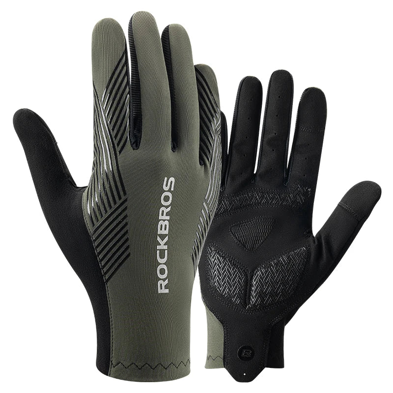 Rockbros luvas de ciclismo primavera verão tela sensível ao toque antiderrapante respirável mtb bicicleta de estrada correndo fitness ginásio luvas do motor
