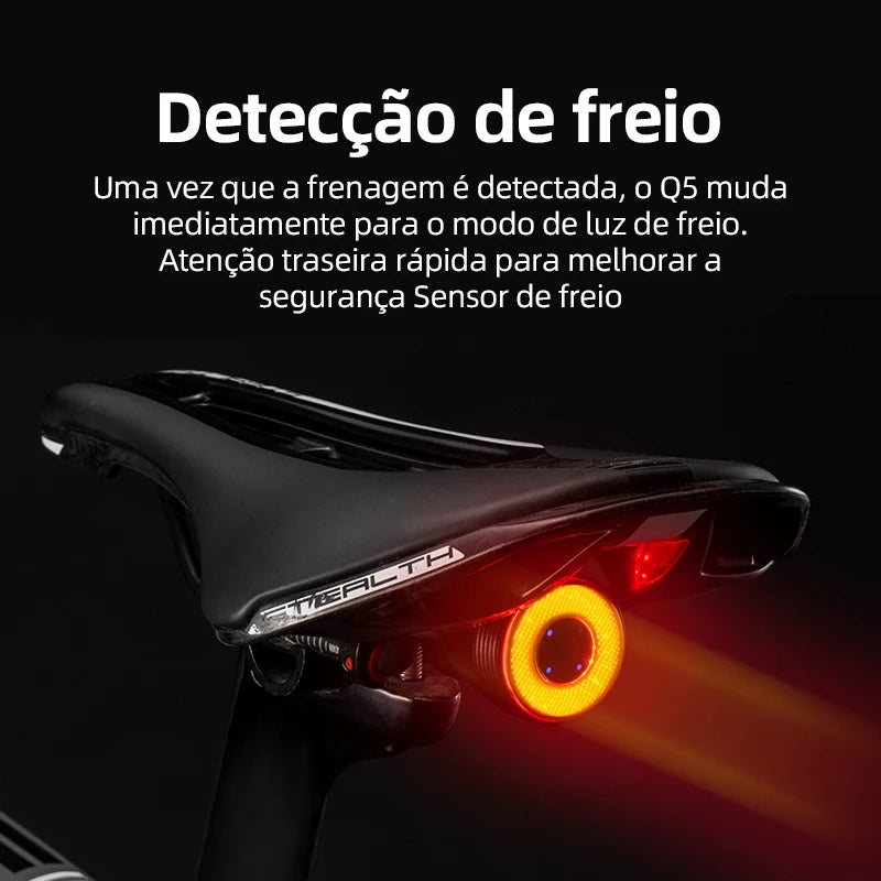 Lanterna Traseira Inteligente ROCKBROS com Sensor de Freio