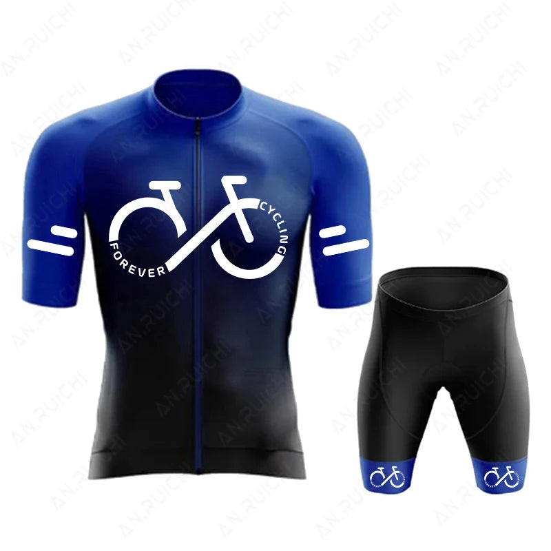 Conjunto de Camisa de Ciclismo Masculina com Proteção UV