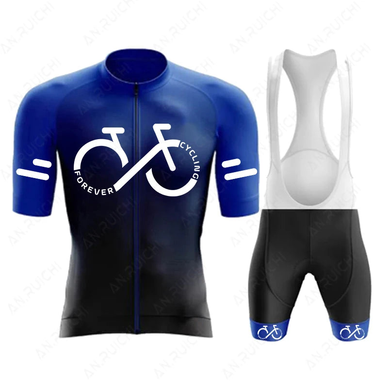 Conjunto de Camisa de Ciclismo Masculina com Proteção UV