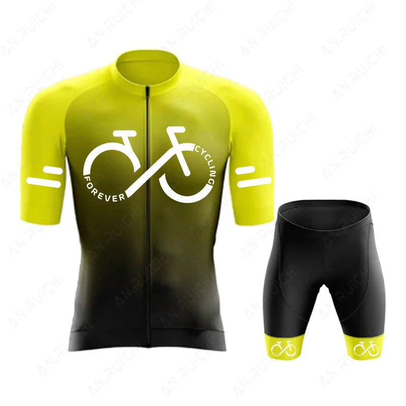 Conjunto de Camisa de Ciclismo Masculina com Proteção UV