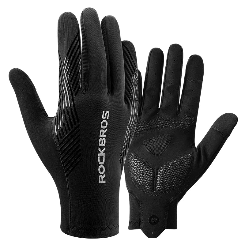 Rockbros luvas de ciclismo primavera verão tela sensível ao toque antiderrapante respirável mtb bicicleta de estrada correndo fitness ginásio luvas do motor