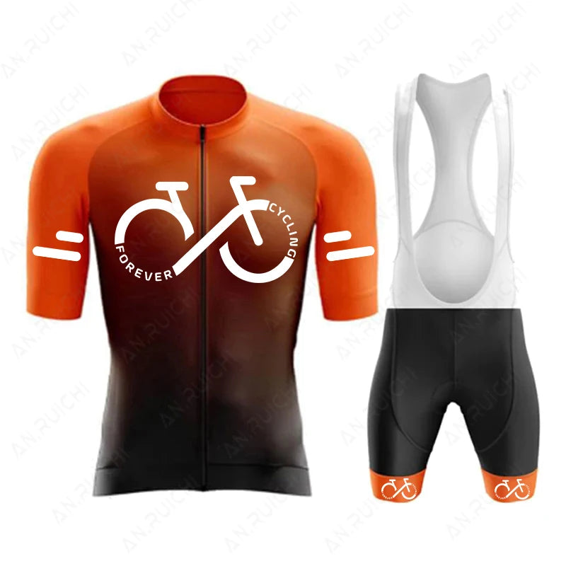 Conjunto de Camisa de Ciclismo Masculina com Proteção UV
