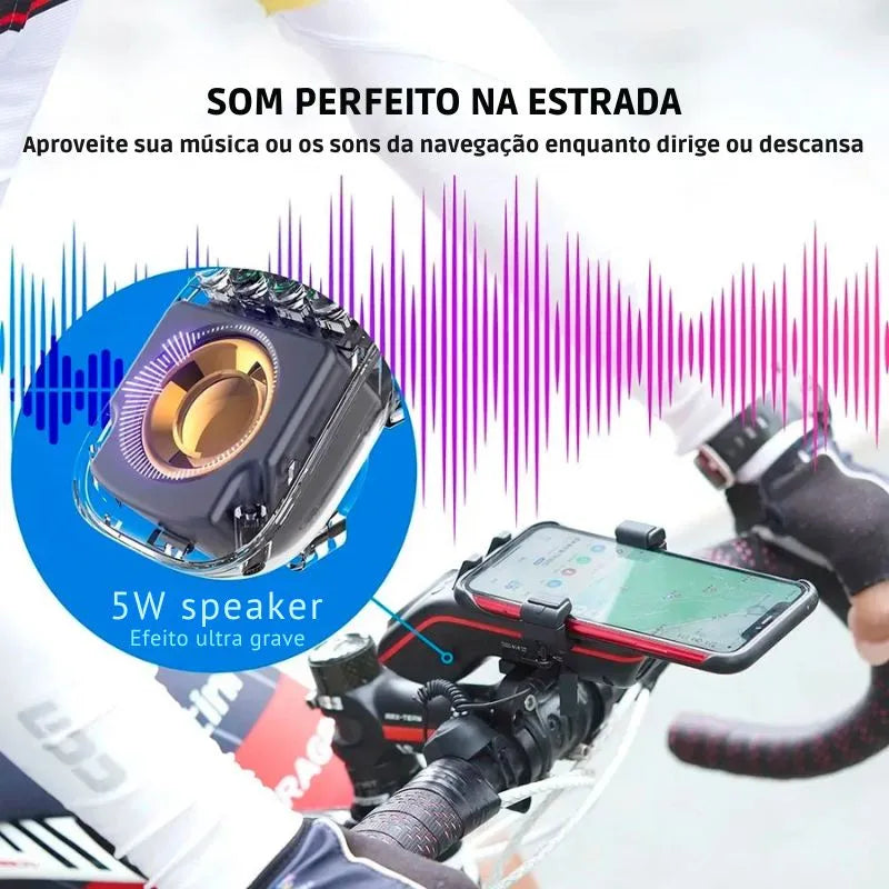 Uppel 10 em 1 luz da bicicleta 5000mah recarregável frente lâmpada suporte do telefone da bicicleta com alto-falante bluetooth ciclismo sino acessórios