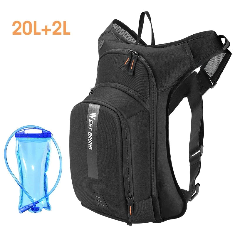 WEST BIKING-Ergonomic Ciclismo Mochila, Sistema de Hidratação Profissional, Mochila Desportiva, MTB Road Bike Bag com Saco De Água, 10L, 20L