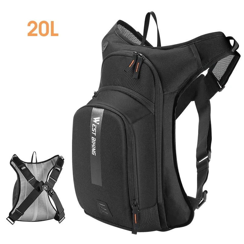 WEST BIKING-Ergonomic Ciclismo Mochila, Sistema de Hidratação Profissional, Mochila Desportiva, MTB Road Bike Bag com Saco De Água, 10L, 20L