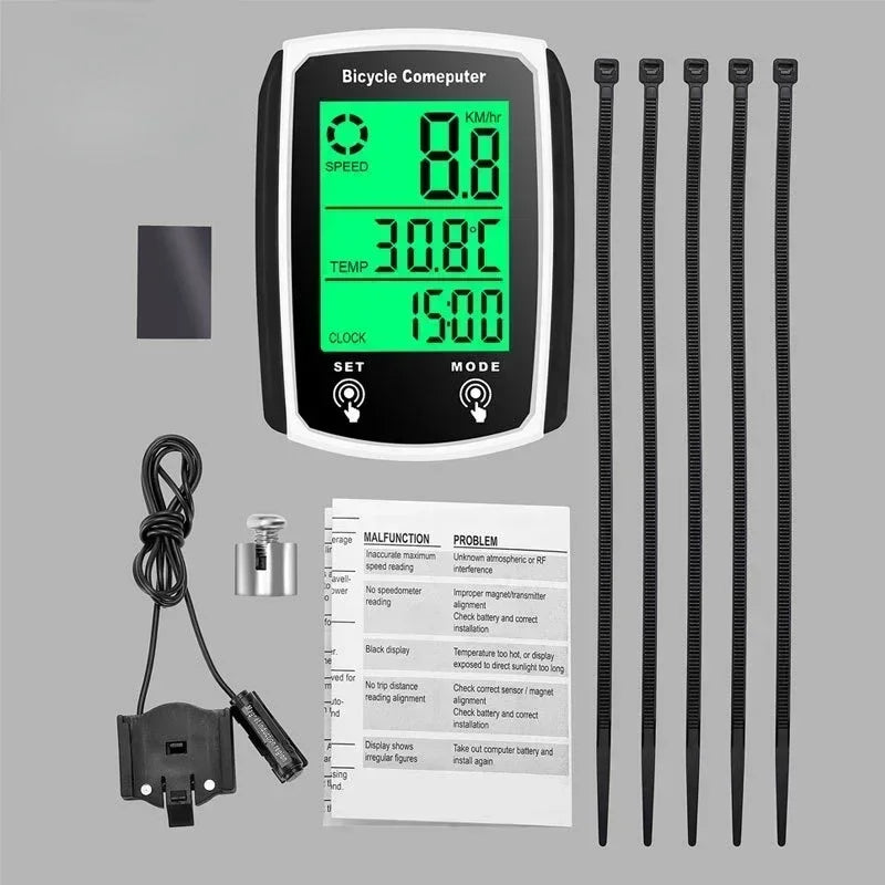 Computador de bicicleta com fio led digital velocímetro odômetro touchscreen ciclismo computador à prova dwaterproof água com luz de fundo