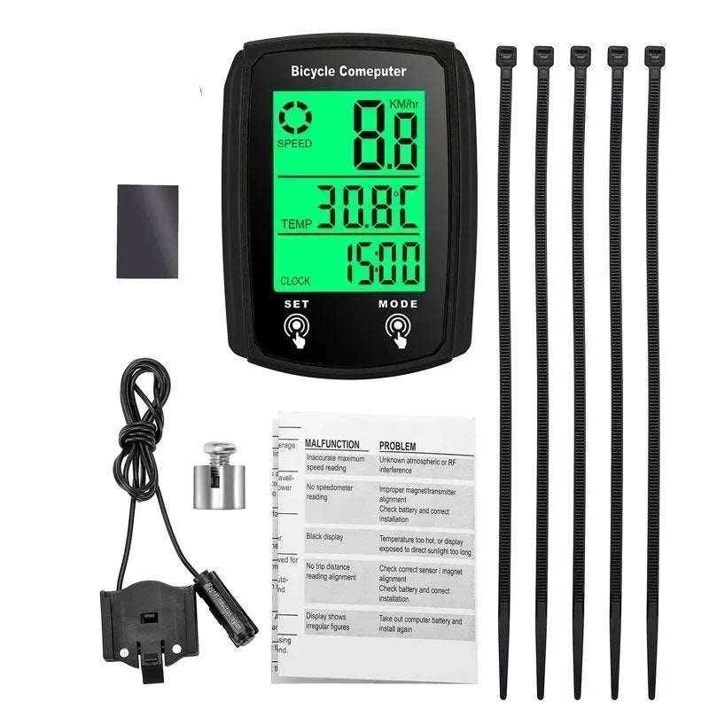 Computador de bicicleta com fio led digital velocímetro odômetro touchscreen ciclismo computador à prova dwaterproof água com luz de fundo