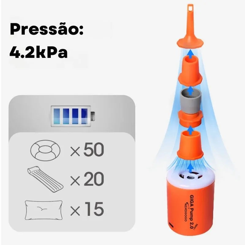 Mini Bomba de Ar 3 em 1 com Lanterna - Keverest