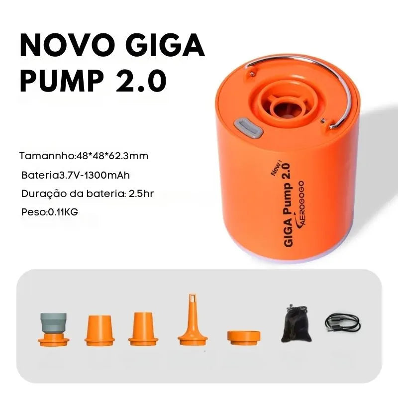 Mini Bomba de Ar 3 em 1 com Lanterna - Keverest