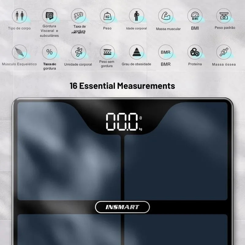 Balança Digital INSMART com Bioimpedância - Keverest