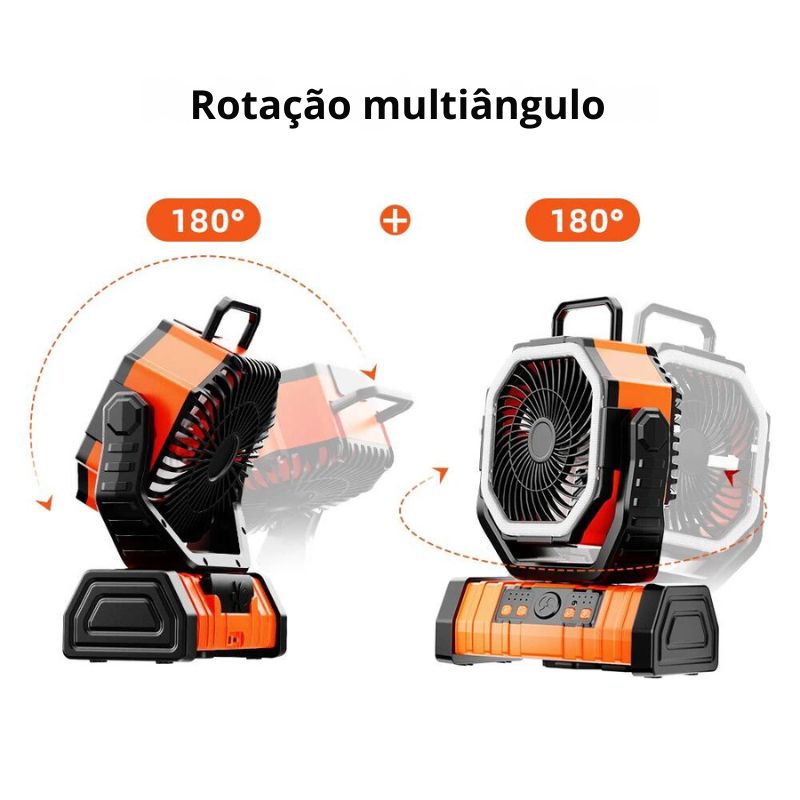 Ventilador Portátil Recarregável 3 em 1
