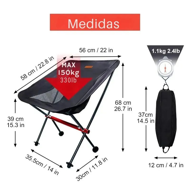 Cadeira Dobrável Pacoone para Camping e Lazer - Keverest