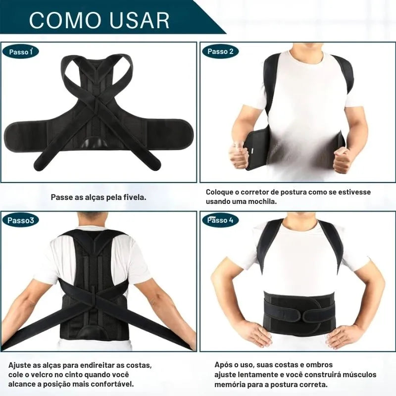 Corretor de Postura Ajustável Keverest para Conforto e Saúde