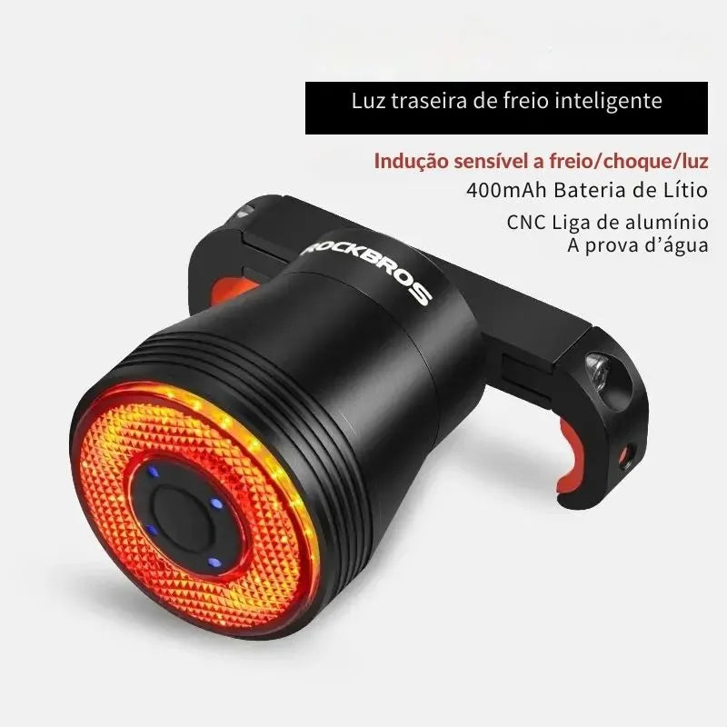 Lanterna Traseira Inteligente ROCKBROS com Sensor de Freio