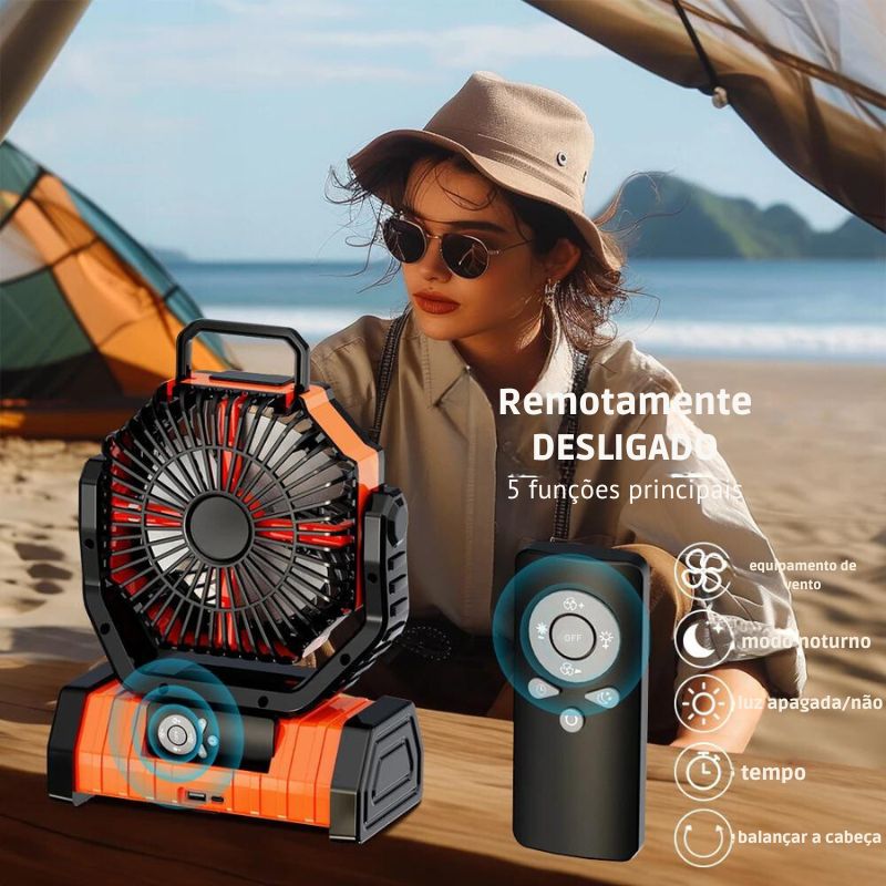 Ventilador Portátil Recarregável 3 em 1