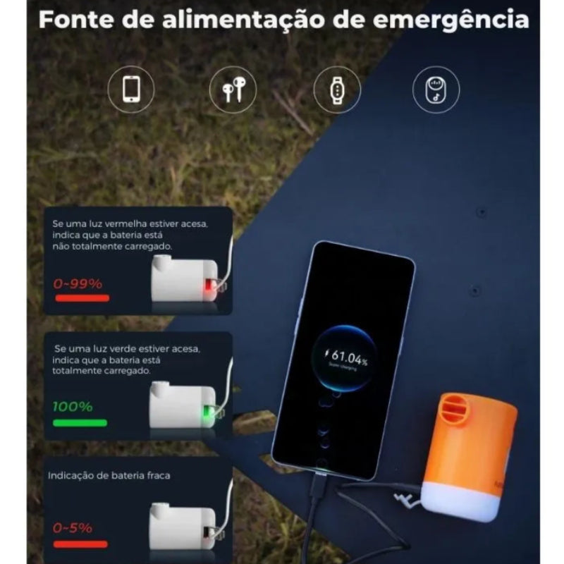Bomba de Ar Portátil 4 em 1 Keverest - Max Pump 2 Pro
