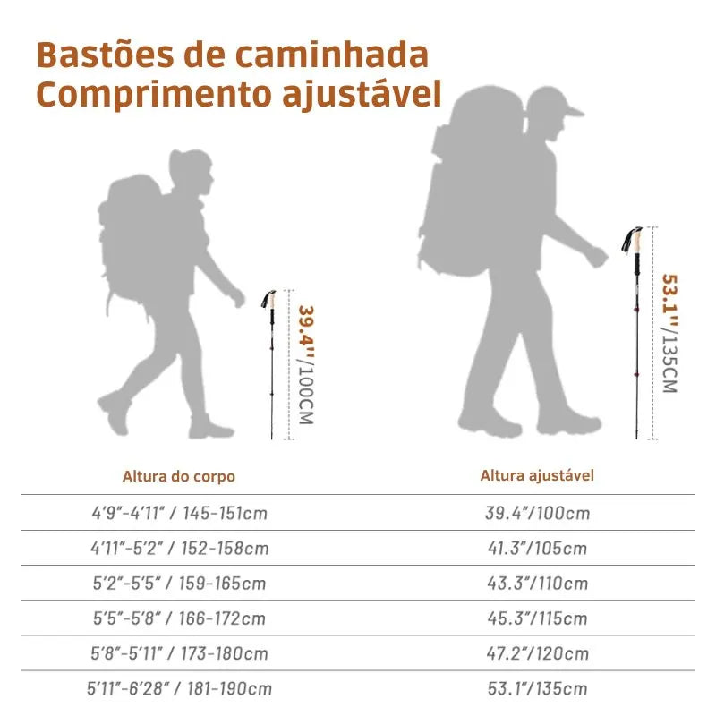 Bastão de Caminhada Retrátil Ultralight Naturehike