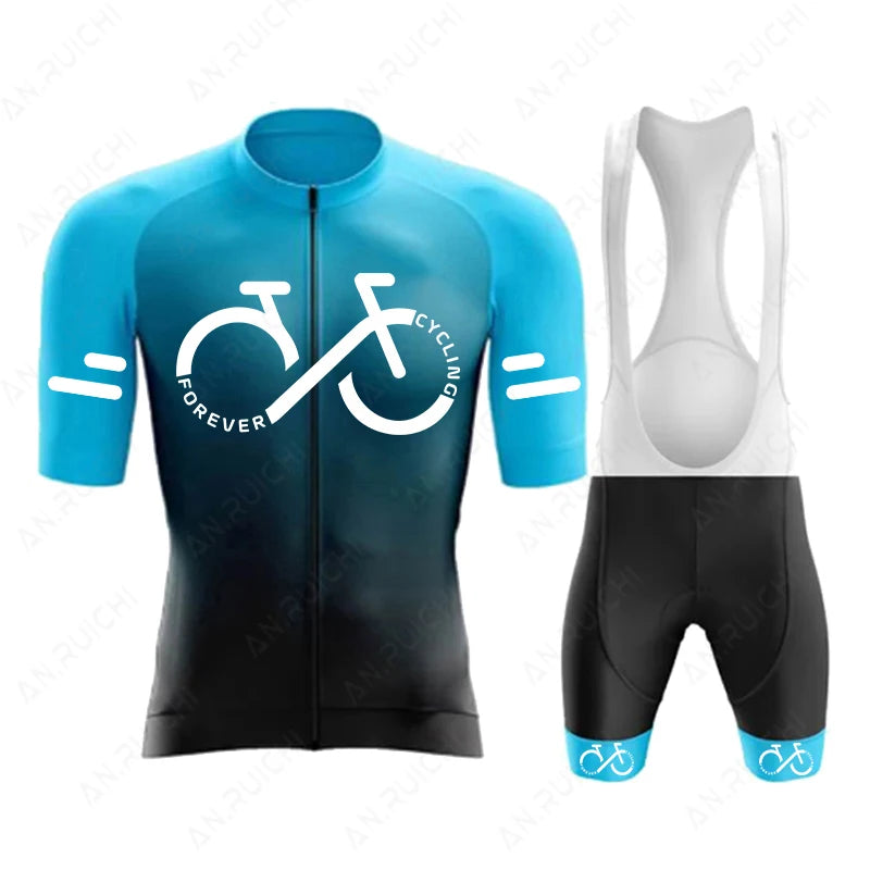 Conjunto de Camisa de Ciclismo Masculina com Proteção UV
