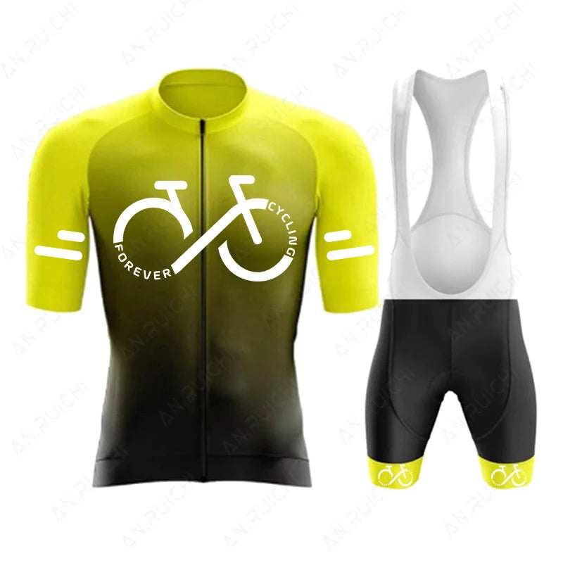 Conjunto de Camisa de Ciclismo Masculina com Proteção UV