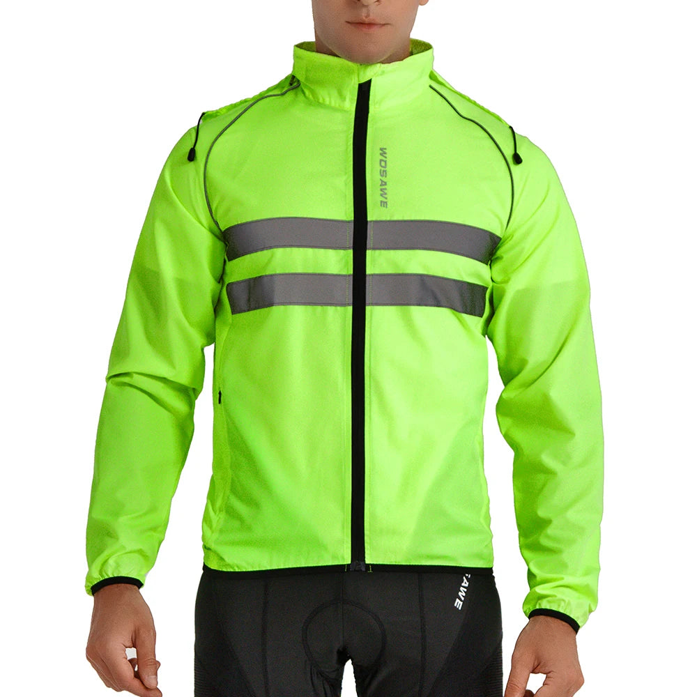 WOSAWE-Blusão de Ciclismo Ultraleve para Homens, Jaqueta Reflexiva, Jaqueta Windproof, Resistente À Água, Bicicleta MTB Road, Long Jersey, Casaco De Vento