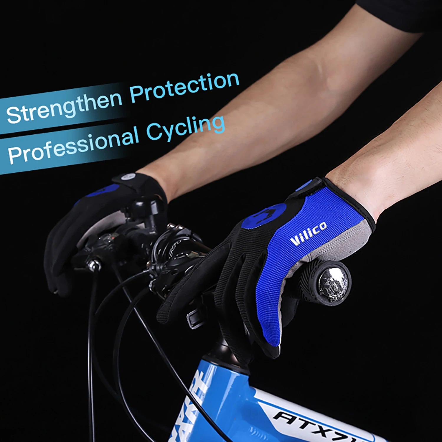 Ciclismo antiderrapante luvas de dedo cheio mtb bicicleta luvas almofada das mulheres dos homens respirável anti-choque luvas esportivas