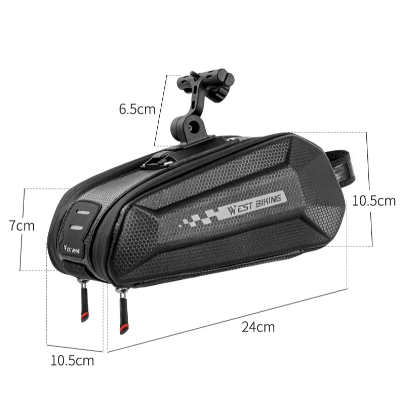 West biking bolsa de selim de bicicleta à prova d'água, tpu rígido, mtb, bicicleta de estrada, sob o assento traseiro, alforjes de liberação rápida, acessórios de bicicleta