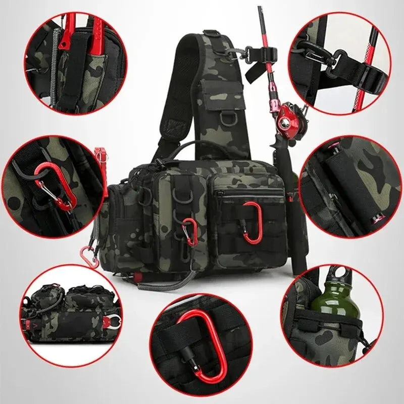 Mochila de Pesca Multifuncional Keverest com Suporte de Haste